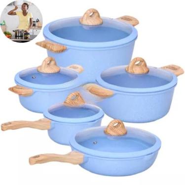 Imagem de Conjunto De Panelas Duráveis Com Cor Azul Bebê Presente Exclusivo Para