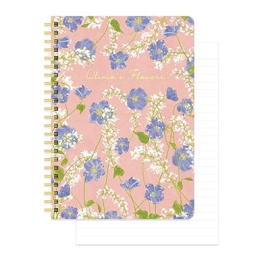 Imagem de Monolike Caderno espiral Olivia's Flowers A5, rosa - Capa dura 14,8 x 21 cm 128 páginas
