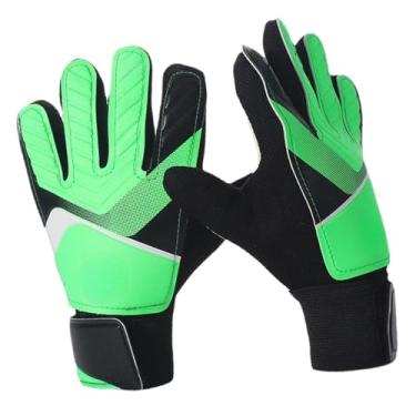 Imagem de Dynwave Luvas de goleiro Luvas de futebol, para crianças com pegadas fortes Luvas de futebol respiráveis, para goleiro, Verde Tamanho 6