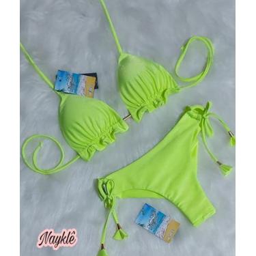 Imagem de Kit Com 3 Conj. Biquíni Cortininha C/ Calcinha Fio Duplo - Nayklê Moda