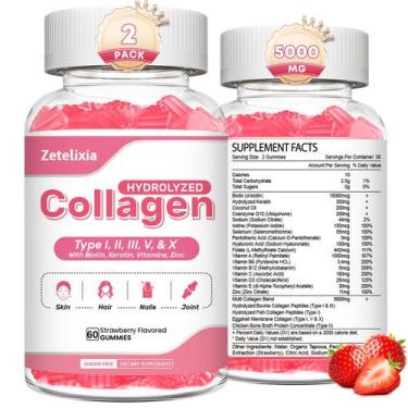 Imagem de Colágeno Zetelixia Sem Açúcar - 2 Pacotes com 5000mg de Biotina (15k)