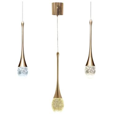 Imagem de Lustre Pendente 3 em 1 LED Cristal Gota Luxo Iluminaçao Sala Quarto Recepçao Residencial Comercial Ambiente Moderno