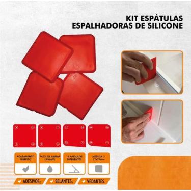 Imagem de 04 Espátulas Espalhadora de Silicone Acabamento Impecável - 000426