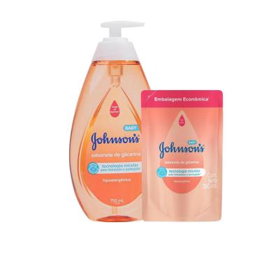 Imagem de Kit Sabonete Líquido Johnson's Baby Cabeça aos Pés 750ml + Refil Sabonete Líquido Johnson's Baby Cabeça aos Pés 380ml