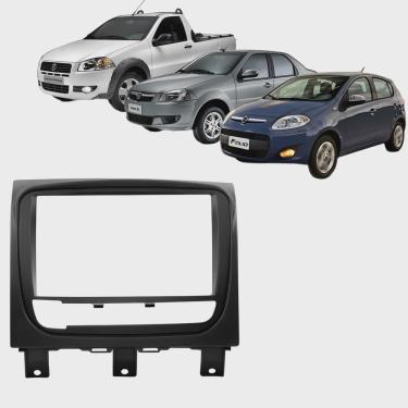 Imagem de Moldura Painel Central 2 Din Som Dvd Strada Adventure Trekking Working 2013 à 2020 Preto