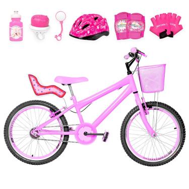 Imagem de Bicicleta Infantil Feminina Aro 20 Aero + Kit Premium Cor Rosa