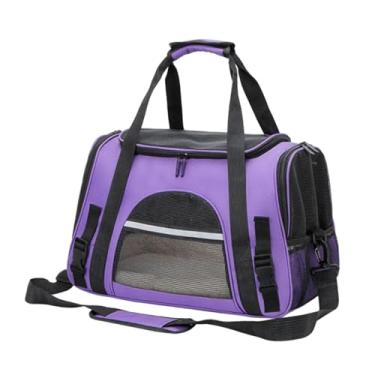 Imagem de Generic Bolsa de transporte para animais de estimação, bolsa de transporte para gatos, macia, grande capacidade, com zíper, de viagem para animais de, Roxo