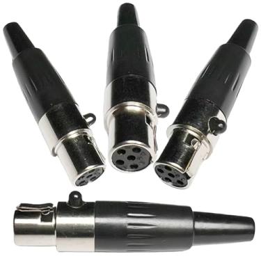 Imagem de CESS TA5F Adaptador conector de cabo mini XLR fêmea de 5 pinos para microfone de microfone (jcx) (pacote com 4)