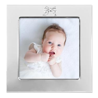 Imagem de Lawrence Frames Moldura de metal prata 12 x 12 cm com laço de metal