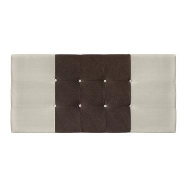 Imagem de Painel Estofado Nina 195 cm Para Cama Box Quarto Casal King Size Suede Bege/Marrom 