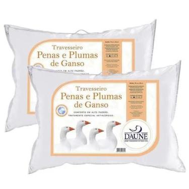 Imagem de KIT Travesseiros 80% Penas e 20% Plumas de Ganso 50 x 70 cm - Daune