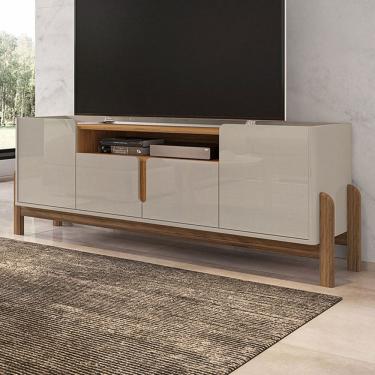 Imagem de Rack para TV Até 60 Polegadas Manchester 4 Portas Off White/Cedro - Pnr Móveis