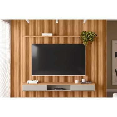 Imagem de Módulo Ripado 300cm p/ Painel de Sala Nature Fosco - Linea Brasil