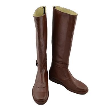 Imagem de Roeutoo OBI Wan Kenobi Botas masculinas adultas Force Knight Cosplay Couro Marrom Sapatos Longos, Marrom, 42