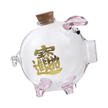 Imagem de Generic Cofrinho de vidro para mesa, chá de bebê, natal, casa, meninos, meninas, berçário, sala de estar, recipiente, caixa, enfeite, Rosa