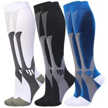 Imagem de Kit 3 pares meias compressão alívia dor pés fascite plantar - SWG, 40-