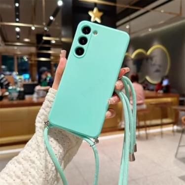 Imagem de Capa transversal em cor de chocolate para Samsung Galaxy S25 S24 S23 S22 S21 S20 Fe Plus Note 20 Ultra, capa traseira de silicone macio TPU (para Samsung S24Ultra/verde menta)