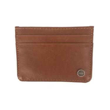 Imagem de Carteira Ellus Masculina Porta Cartão Couro 1972 Basic Marrom-Masculino