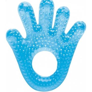 Imagem de Mordedor Infantil de Gel Azul, Texturizado com Bolinhas, Alívio para Dentição do Bebê, Material Macio e Seguro