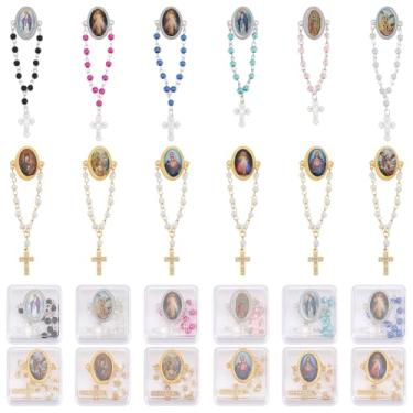 Imagem de ORIGACH 12 peças de alfinetes de chapéu de corrente religiosa de São Judas com caixa de presente, lembrancinha de festa de primeira comunhão e batismo para convidados, presente católico religioso