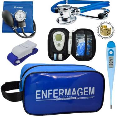 Imagem de Kit Enfermagem Esteto Com Medidor Glicose Aparelho Pressão - Love Saúd