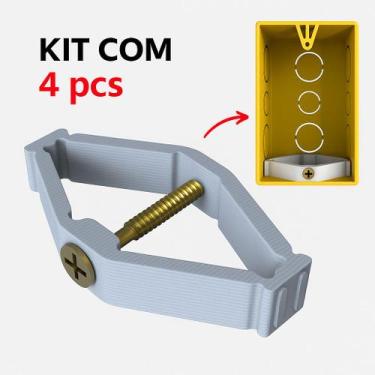 Imagem de Kit 4pcs Reparo Aba Tomada Salva Caixa De Luz 4x2 Resistente Universal