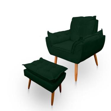 Imagem de Poltrona Opala com Puff Opala para Sala e Quarto Suede - LH Decor - Lo