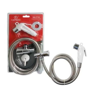 Imagem de Ducha Higiênica Chuveirinho Banheiro Mangueira Metálica Cromada Flexív