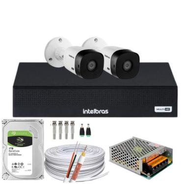 Imagem de Kit Cftv 2 Cameras Full Hd Vhl 1220 Dvr Intelbras 3004c 5x1