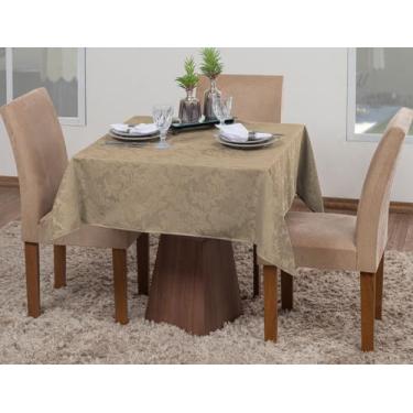 Imagem de Toalha De Mesa Quadrada Sala Jantar Jacquard 4 Lugares - Actual Decor,