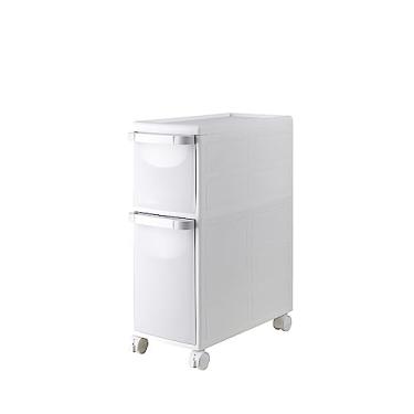 Imagem de Armário de armazenamento de piso de banheiro de 4 camadas 21 cm pequeno canto armário de banheiro com gavetas transparentes e rodízios à prova d'água gaveta carrinho torre de armazenamento para