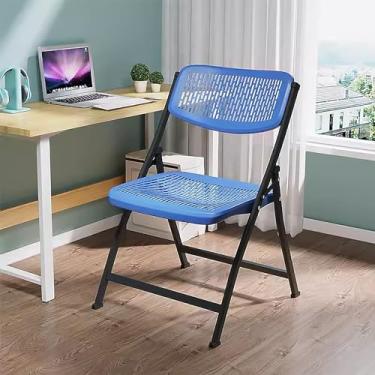 Imagem de Cadeira portátil dobrável ao ar livre para varanda e quintal - fácil de dobrar e transportar - cor azul