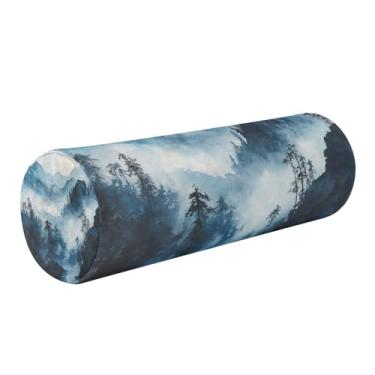 Imagem de Burbuja Almofada de rolo redondo com cilindro Frog Mountain para alívio da dor no pescoço, almofada de viagem cervical de espuma viscoelástica com capa lavável removível para cama, cabeça e pernas