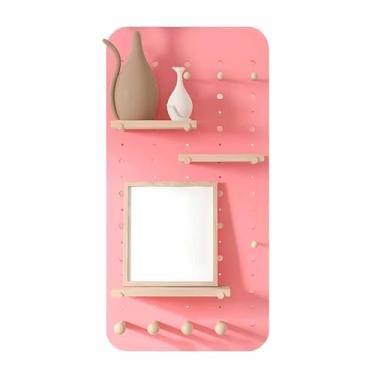 Imagem de Painéis organizadores de parede rosa - 40 x 80 cm, ideal para armazenamento de artesanato, organização de oficinas, exibição de ferramentas, decoração de casa e vitrine de ornamentos, design durável e