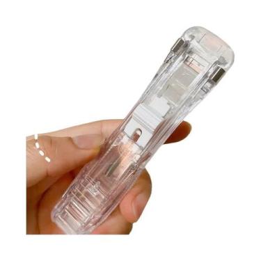 Imagem de Dispensador Portátil De Clipes De Papel Com Refil, Mini Grampeador De 