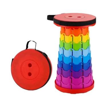 Imagem de Banquinho Portátil Dobrável Com Altura Ajustável Para Camping, Pesca E