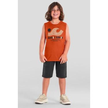 Imagem de Conjunto infantil menino de surf Brandili, 10, Laranja