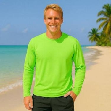 Imagem de Camiseta PROTEÇÃO SOLAR UV Masculina Manga Longa Térmica Fitness Academia Corrida Praia Verão 247-Masculino