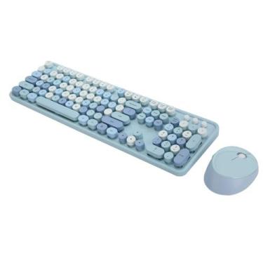 Imagem de Conjunto de teclado e mouse sem fio VGEBY Retro Typewriter Style