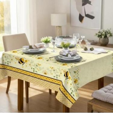 Imagem de Toalha De Mesa 4 Lugares Quadrada Rústica Luxo 1,40x1,40m - raner, Abe