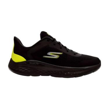 Imagem de Tênis Skechers Go Run Lite 894340 Mesh Masculino, 43, Preto, Lima