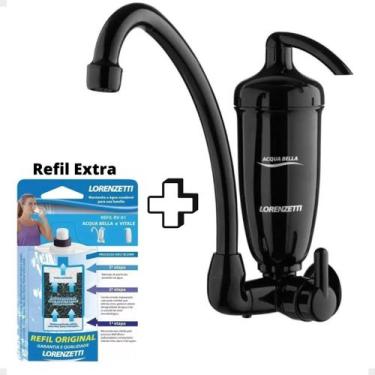 Imagem de Purificador De Agua Acqua Bella Preto Lorenzetti+ Refil Extra, Preto