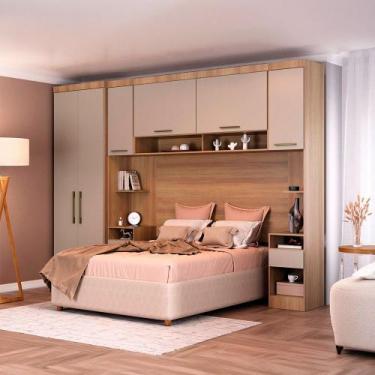 Imagem de Conjunto Quarto Queen 5 Peças 6 Portas 2 Gavetas Paris Eucamóveis - Eu