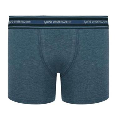 Imagem de Cueca Lupo Boxer Algodão com Elastano Infantil 141-003, Azul jeans, M