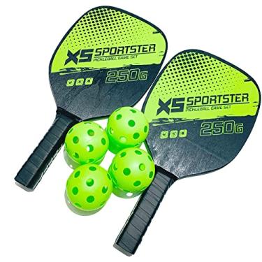 Imagem de Conjunto de raquetes de pickleball Conjunto de raquetes de pickleball de 2 raquetes e 4 bolas de pickleball Raquete de pickle-ball com bolas acessório espovo