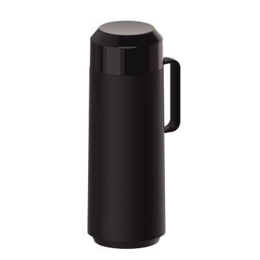 Imagem de Garrafa Térmica Tramontina Exata em Polipropileno Preto com Ampola de Vidro e Tampa Rosqueável 1 L Tramontina