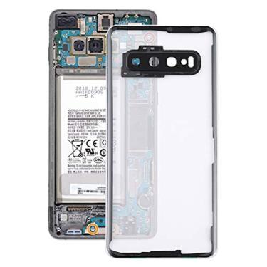 Imagem de For Samsung Galaxy S10 G973F/DS G973U G973 SM-G973 Transparent Battery Back Cover with Camera Lens Cover (Transparent)