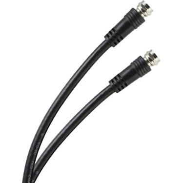 Imagem de Cabo coaxial GE RG6, 7,6 m Conectores tipo F, coaxial blindado duplo, saída de entrada, coaxial de baixa perda, ideal para antena de TV, DVR, VCR, receptor de satélite, caixa de cabo, home theater, preto, 27535