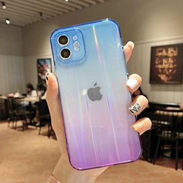 Imagem de Capa degradê transparente aurora de luxo para iphone 12 11 pro max 12 mini x xr xs max 7 8 plus se 2020 capa traseira macia, 3, para iphone12 pro max