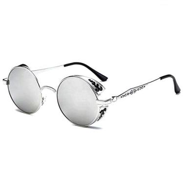 Imagem de Óculos de sol Banned 1976 Steampunk Metal Retro Redondo Óculos de sol Polarizados com Proteção Uv400 (C3)